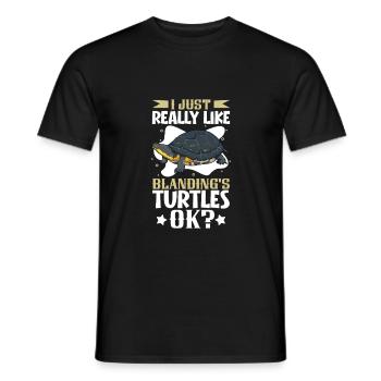J’adore ma tortue d’étang - T-shirt homme - noir - Devant - AI Model Male 178 light (178cm)