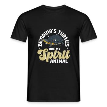 Mon animal spirituel - Tortue d’étang - T-shirt homme - noir - Devant - AI Model Male 178 light (178cm)