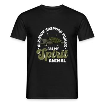 Mon animal spirituel - Tortue alligator - T-shirt homme - noir - Devant - AI Model Male 178 light (178cm)