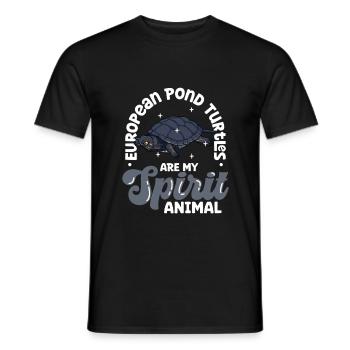 My Spirit Animal - European pond turtle - Men's T-Shirt - black - Front - AI Model Male 178 light (178cm)