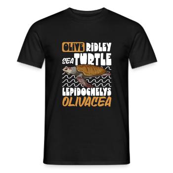 Tortue Ridley du Pacifique - T-shirt homme - noir - Devant - AI Model Male 178 light (178cm)
