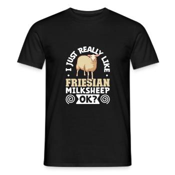I love my East Frisian dairy sheep - Men's T-Shirt - black - Front - AI Model Male 178 light (178cm)