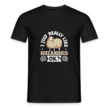 I love my Icelandic sheep - Men's T-Shirt - black - Front - AI Model Male 178 light (178cm)
