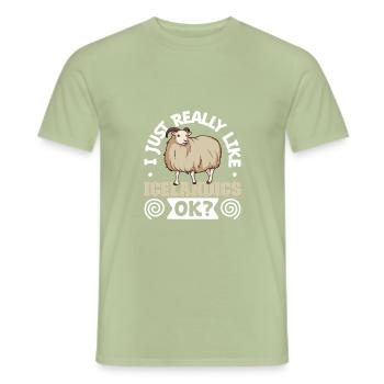 I love my Icelandic sheep - Men's T-Shirt - sage - Front - AI Model Male 178 light (178cm)