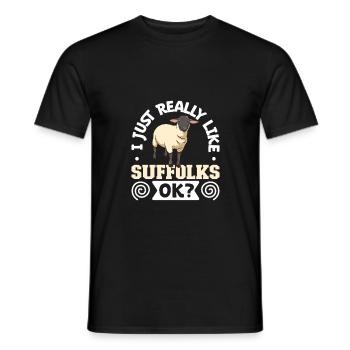 I love my Suffolk sheep - Men's T-Shirt - black - Front - AI Model Male 178 light (178cm)