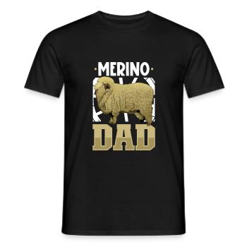 Papa mouton mérinos - T-shirt homme - noir - Devant - AI Model Male 178 light (178cm)