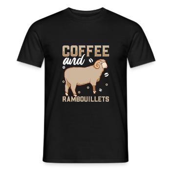 Kaffee und Rambouillet-Schaf - Männer T-Shirt - Schwarz - Vorne - AI Model Male 178 light (178cm)