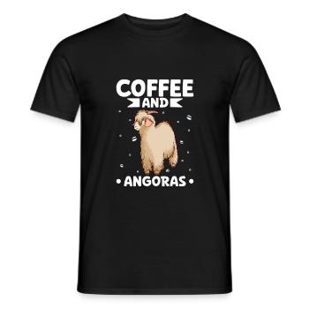 Café et chèvre angora - T-shirt homme - noir - Devant - AI Model Male 178 light (178cm)