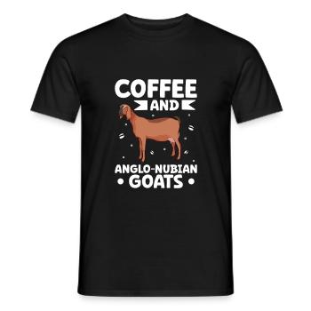 Coffee and Anglo-Nubian goat - Men's T-Shirt - black - Front - AI Model Male 178 light (178cm)