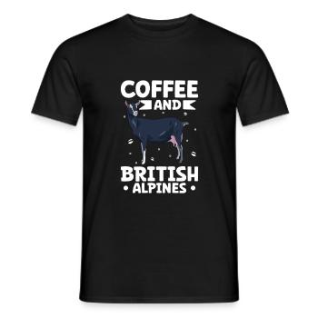 Coffee and British Alpine Goat - Men's T-Shirt - black - Front - AI Model Male 178 light (178cm)