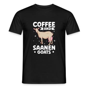 Kaffee und Saanenziege - Männer T-Shirt - Schwarz - Vorne - AI Model Male 178 light (178cm)