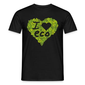 i love I love eco eco environment nature conservation - Men's T-Shirt - black - Front - AI Model Male 178 light (178cm)
