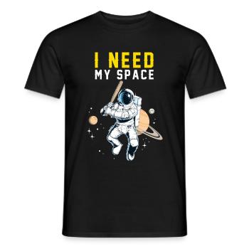 Baseball TShirt I Need My Space Softball Tee Shirt - Men's T-Shirt - black - Front - AI Model Male 178 light (178cm)