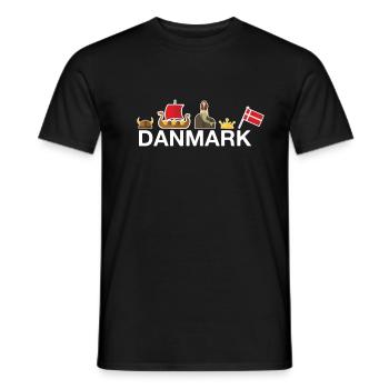 DANMARK Danemark Plage vacances Dunes Mer - T-shirt homme - noir - Devant - AI Model Male 178 light (178cm)