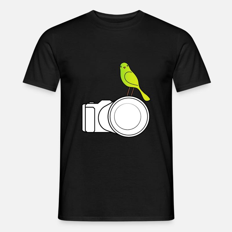 Tierfotograf - Kamera mit Vogel - Männer T-Shirt - Schwarz