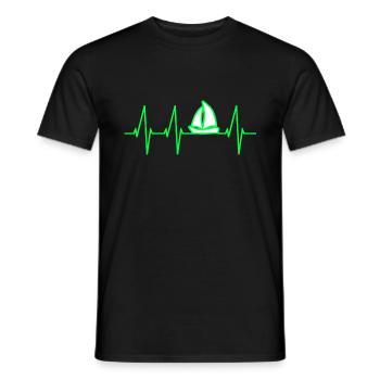 Voilier Battement de cœur d’un skipper à la voile - T-shirt homme - noir - Devant - AI Model Male 178 light (178cm)