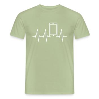 Smartphone - Men's T-Shirt - sage - Front - AI Model Male 178 light (178cm)