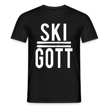 Ski Gott Spitzen Skifahrer Profi Skilehrer Angeber - Männer T-Shirt - Schwarz - Vorne - AI Model Male 178 light (178cm)