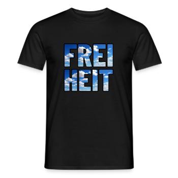 Freiheit - Männer T-Shirt - Schwarz - Vorne - AI Model Male 178 light (178cm)