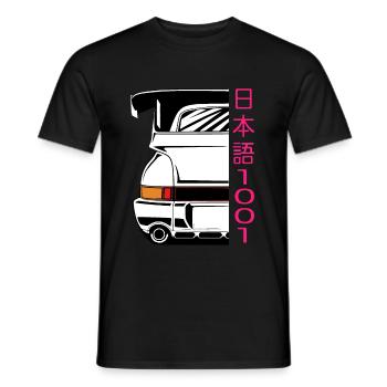 Japanese Street Car Race Tuning Mechanic 90s - Men's T-Shirt - black - Front - AI Model Male 178 light (178cm)