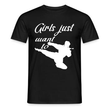 Girls Fight Martial Arts Women Girls Karate MMA - Men's T-Shirt - black - Front - AI Model Male 178 light (178cm)