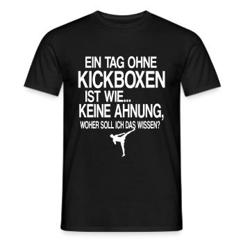 Ein Tag ohne Kickboxen Lustige Sprüche MMA Boxen - Männer T-Shirt - Schwarz - Vorne - AI Model Male 178 light (178cm)