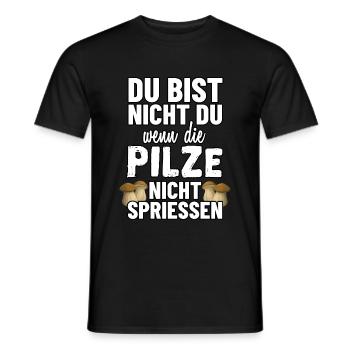 Lustiges Pilz Shirt mit Pilze Spruch - Männer T-Shirt - Schwarz - Vorne - AI Model Male 178 light (178cm)