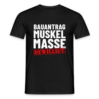 Training auf Masse Muskelaufbau - Männer T-Shirt - Schwarz - Vorne - AI Model Male 178 light (178cm)