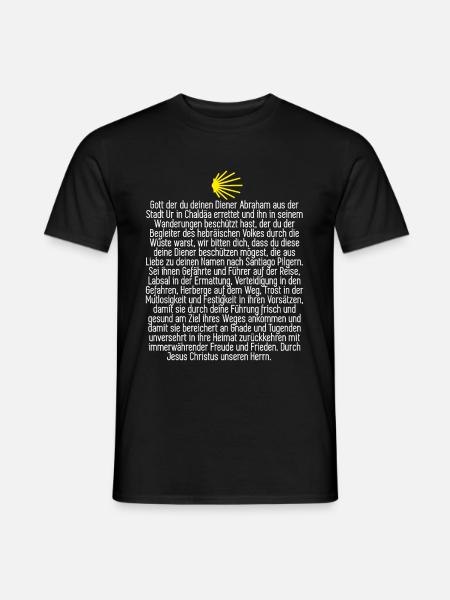 Pilger Geschenk - Pilgersegen mit Jakobsmuschel - Männer T-Shirt - Schwarz
