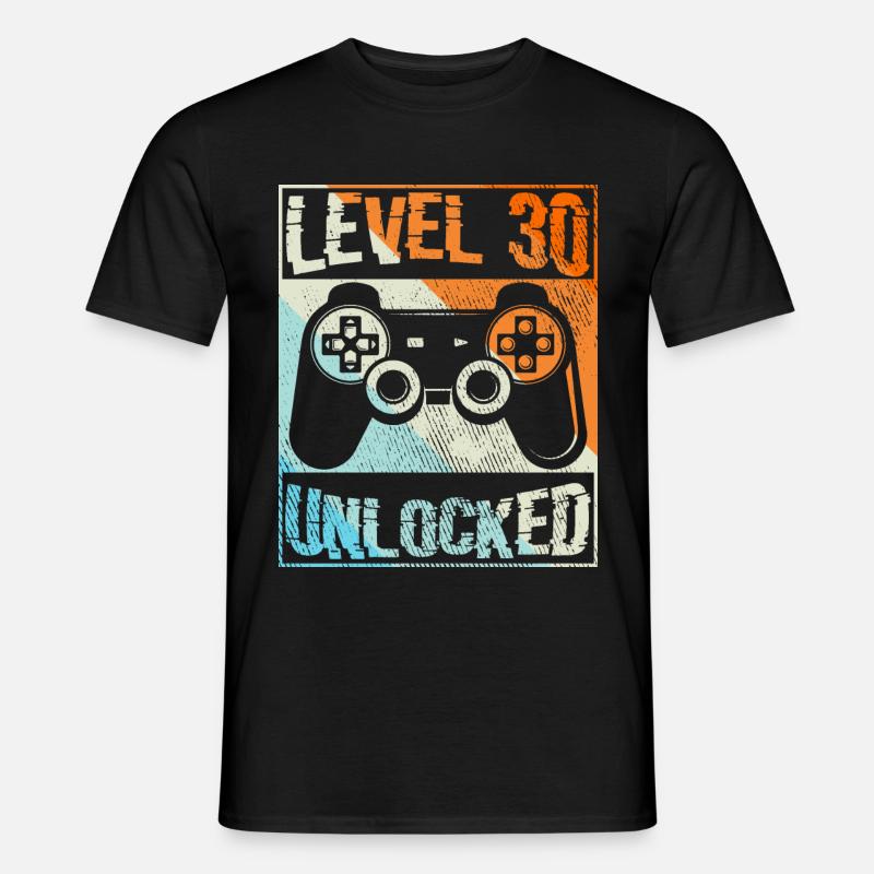 LIVELLO 30 SBLOCCATO Trentesimo compleanno. Giocatori. - T-shirt uomo - nero