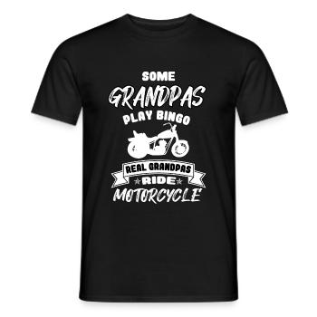 Real grandpas ride motorcycle gift idea grandpa biker - Men's T-Shirt - black - Front - AI Model Male 178 light (178cm)
