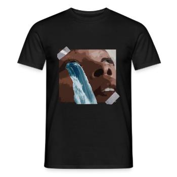 Aesthetic girl surrealism Egirl waterfall - Men's T-Shirt - black - Front - AI Model Male 178 light (178cm)