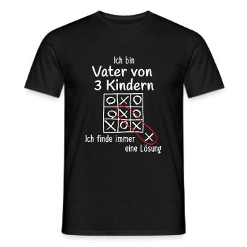 Vater Geschenk zum dritten Kind - dreifacher Papa - Männer T-Shirt - Schwarz - Vorne - AI Model Male 178 light (178cm)