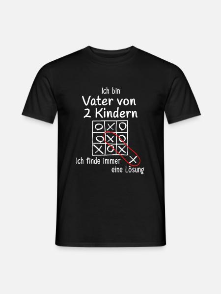 Vater Geschenk zum zweiten Kind - zweifacher Papa - Männer T-Shirt - Schwarz