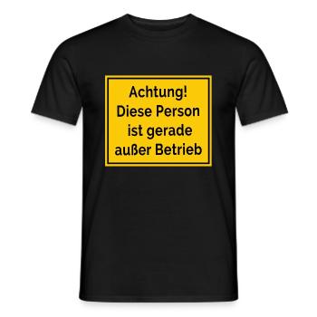 Außer Betrieb Lustige Straßenschilder Bauarbeiter - Männer T-Shirt - Schwarz - Vorne - AI Model Male 178 light (178cm)