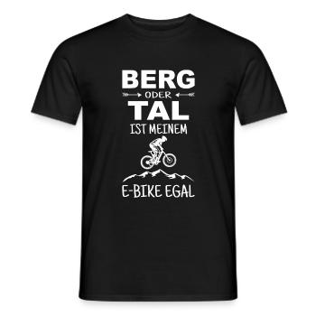 Berg Tal E-Bike Egal MTB Lustiger Radfahrer Spruch - Männer T-Shirt - Schwarz - Vorne - AI Model Male 178 light (178cm)
