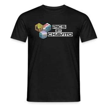 picsbychavito zeshoeken - Heren T-shirt - zwart - Voor - AI Model Male 178 light (178cm)