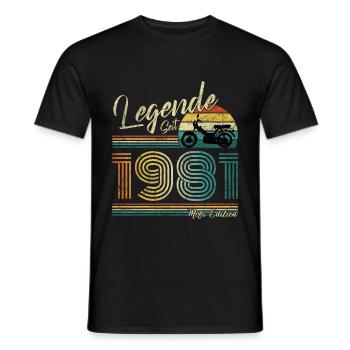 Legende Seit 1981 40. Geburtstag Mofa Edition - Männer T-Shirt - Schwarz - Vorne - AI Model Male 178 light (178cm)