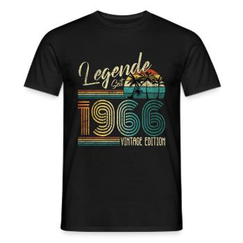 55. Geburtstag Geschenk Legende Seit 1966 Vintage - Männer T-Shirt - Schwarz - Vorne - AI Model Male 178 light (178cm)