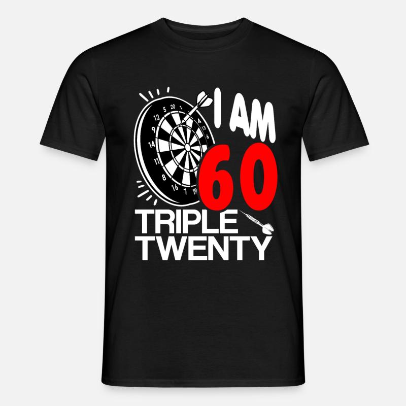 60. Geburtstag Dart - Männer T-Shirt - Schwarz