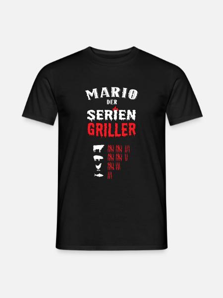 Mario der Serien Griller Grillmeister Strichliste - Männer T-Shirt - Schwarz
