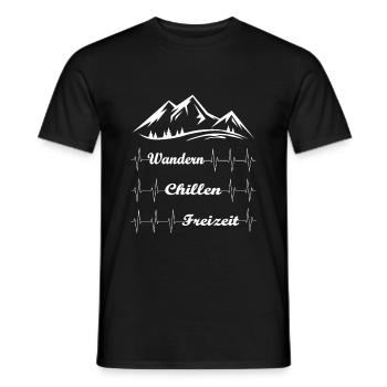 Wandern Herzschlag Pulsschlag Berge Wanderung - Männer T-Shirt - Schwarz - Vorne - AI Model Male 178 light (178cm)