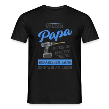 Papa Vater reparieren Heimwerker Werkzeug - Männer T-Shirt - Schwarz - Vorne - AI Model Male 178 light (178cm)