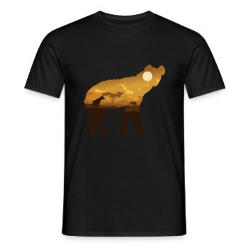 Safari hyène - T-shirt homme - noir - Devant - AI Model Male 178 light (178cm)