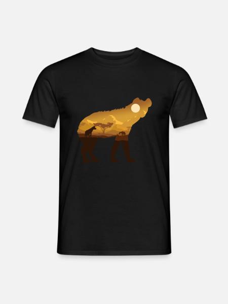 Safari hyena - Men's T-Shirt - black