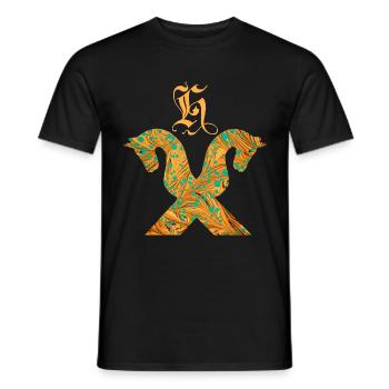 pferdegiebel e 95 h - Männer T-Shirt - Schwarz - Vorne - AI Model Male 178 light (178cm)
