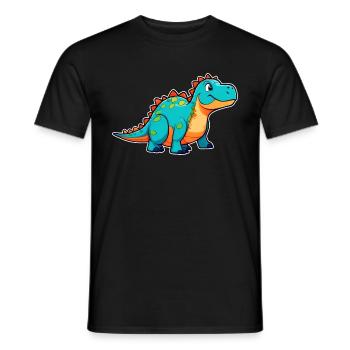 Niedlicher Comic Dinosaurier - Männer T-Shirt - Schwarz - Vorne - AI Model Male 178 light (178cm)