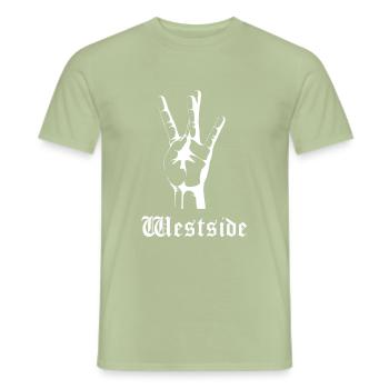Westside Weiß - Männer T-Shirt - Sage - Vorne - AI Model Male 178 light (178cm)
