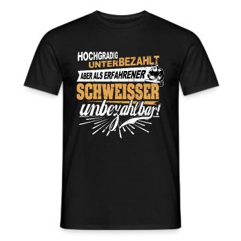 Schweisser Spruch Beruf schweissen unbezahlbar - Männer T-Shirt - Schwarz - Vorne - AI Model Male 178 light (178cm)