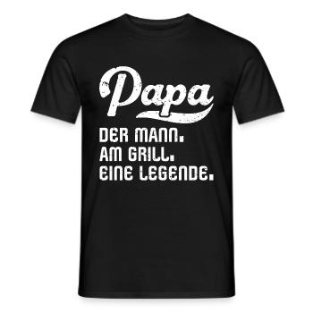 Papa grillen Mann - Männer T-Shirt - Schwarz - Vorne - AI Model Male 178 light (178cm)